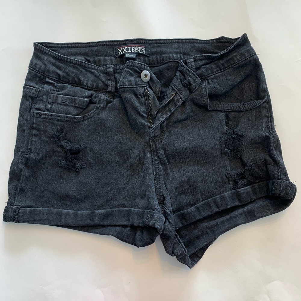 Forever 21 black denim shorts